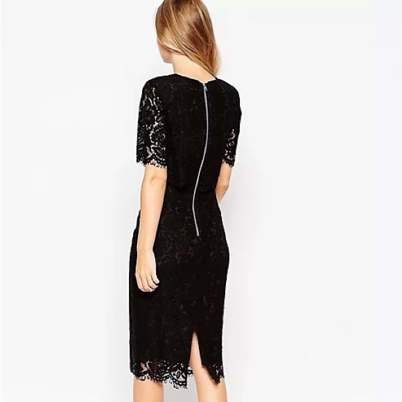 ASOS Lace Crop Top Midi Pencil Dress - Picture 3 of 9